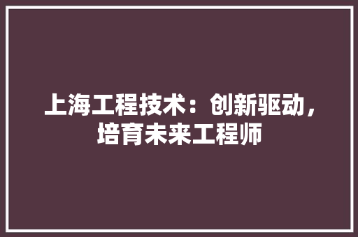 上海工程技术：创新驱动，培育未来工程师 软装设计
