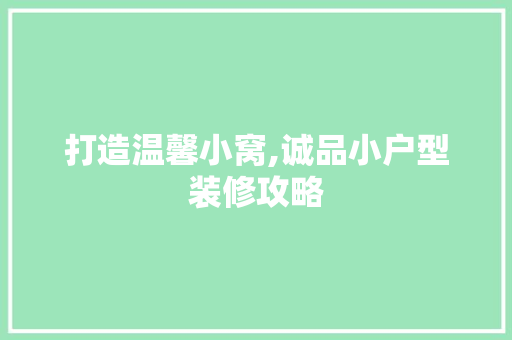 打造温馨小窝,诚品小户型装修攻略 地板材料