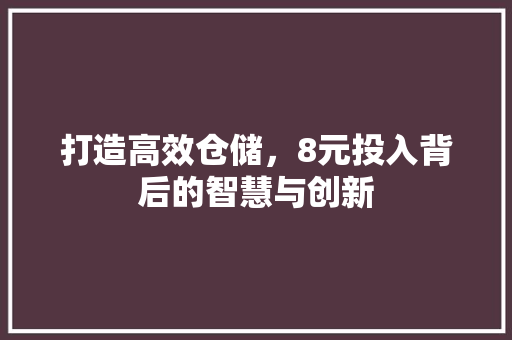 打造高效仓储，8元投入背后的智慧与创新 地板材料