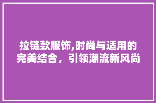 拉链款服饰,时尚与适用的完美结合，引领潮流新风尚