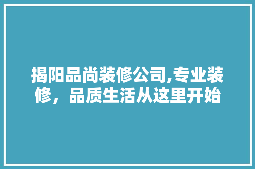 揭阳品尚装修公司,专业装修，品质生活从这里开始 软装设计