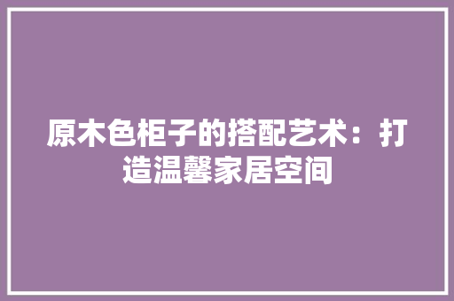 原木色柜子的搭配艺术：打造温馨家居空间 卧室装修
