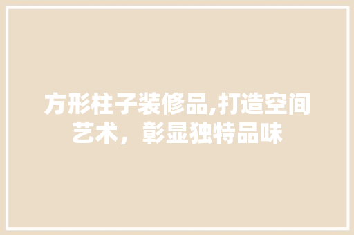 方形柱子装修品,打造空间艺术，彰显独特品味