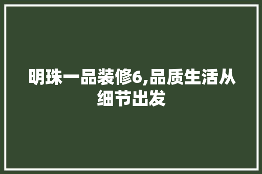 明珠一品装修6,品质生活从细节出发 家居装修