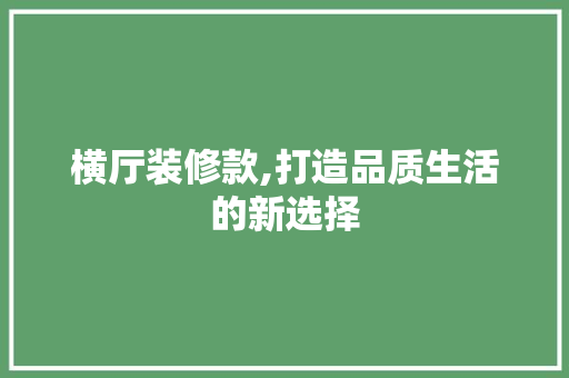 横厅装修款,打造品质生活的新选择 地板材料