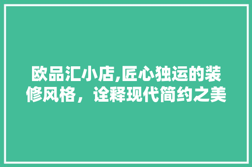欧品汇小店,匠心独运的装修风格，诠释现代简约之美