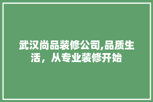 武汉尚品装修公司,品质生活，从专业装修开始 室内设计