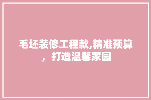 毛坯装修工程款,精准预算，打造温馨家园 木雕艺术