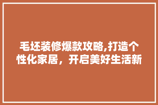 毛坯装修爆款攻略,打造个性化家居，开启美好生活新篇章
