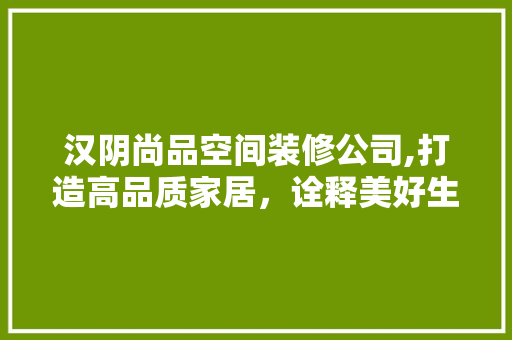 汉阴尚品空间装修公司,打造高品质家居，诠释美好生活新境界 现代风格装饰