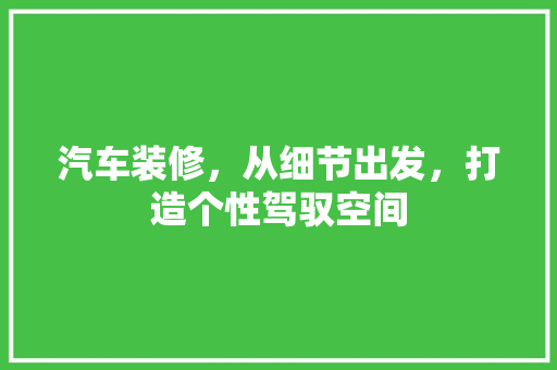 汽车装修，从细节出发，打造个性驾驭空间 中式风格装饰
