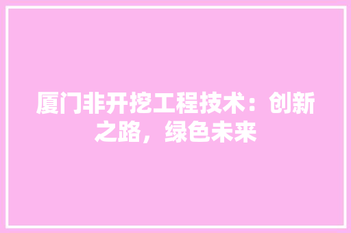 厦门非开挖工程技术：创新之路，绿色未来 卧室装修