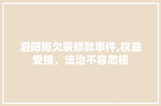 泗阳拖欠装修款事件,权益受损，法治不容忽视 客厅装修