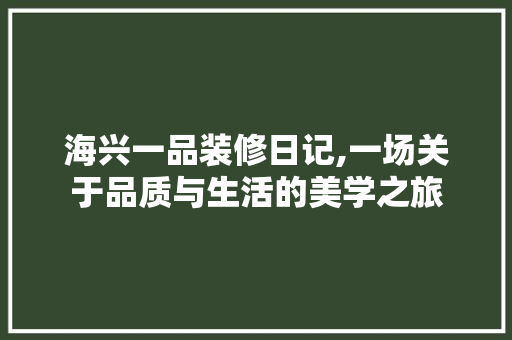 海兴一品装修日记,一场关于品质与生活的美学之旅 客厅装修