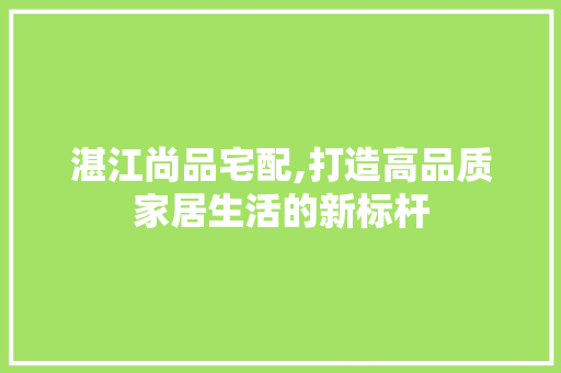 湛江尚品宅配,打造高品质家居生活的新标杆 中式风格装饰