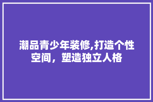 潮品青少年装修,打造个性空间，塑造独立人格 室内设计