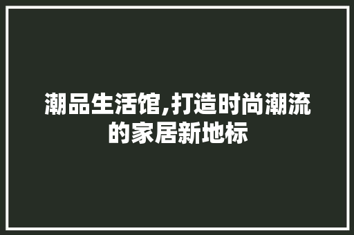 潮品生活馆,打造时尚潮流的家居新地标 软装设计
