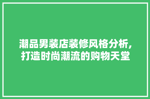 潮品男装店装修风格分析,打造时尚潮流的购物天堂 现代风格装饰