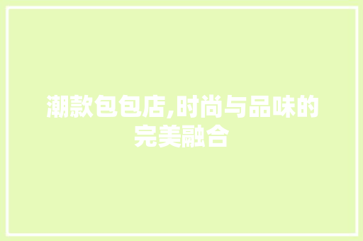 潮款包包店,时尚与品味的完美融合