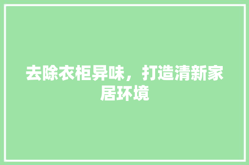 去除衣柜异味，打造清新家居环境 卧室装修