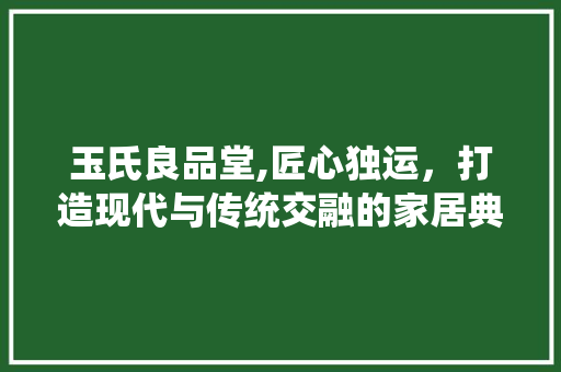 玉氏良品堂,匠心独运，打造现代与传统交融的家居典范 现代风格装饰