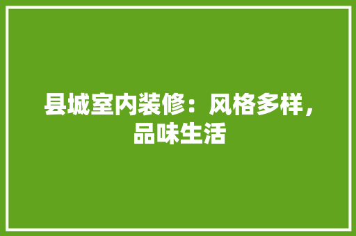 县城室内装修：风格多样，品味生活 卧室装修