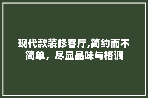 现代款装修客厅,简约而不简单，尽显品味与格调 现代风格装饰