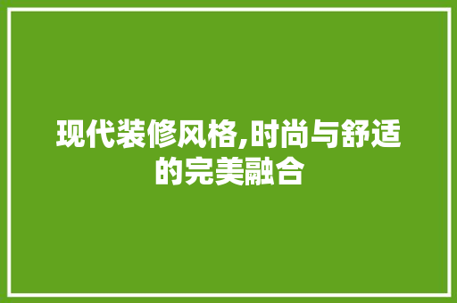 现代装修风格,时尚与舒适的完美融合 软装设计