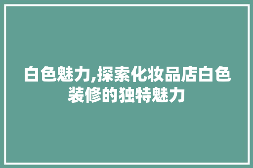 白色魅力,探索化妆品店白色装修的独特魅力