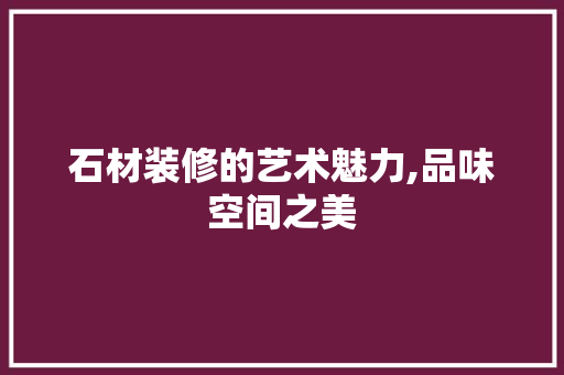 石材装修的艺术魅力,品味空间之美