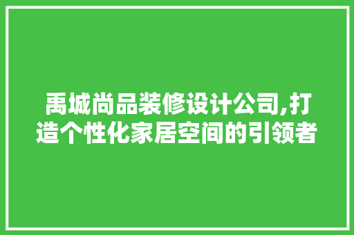 禹城尚品装修设计公司,打造个性化家居空间的引领者 家居装修