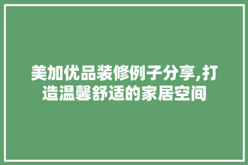 美加优品装修例子分享,打造温馨舒适的家居空间 木雕艺术