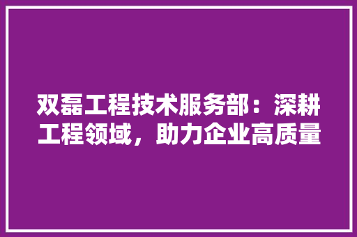 双磊工程技术服务部：深耕工程领域，助力企业高质量发展 卧室装修