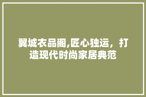 翼城衣品阁,匠心独运，打造现代时尚家居典范 中式风格装饰