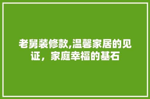 老舅装修款,温馨家居的见证，家庭幸福的基石 中式风格装饰