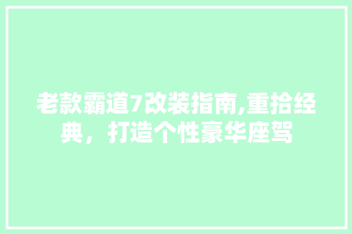 老款霸道7改装指南,重拾经典，打造个性豪华座驾 现代风格装饰
