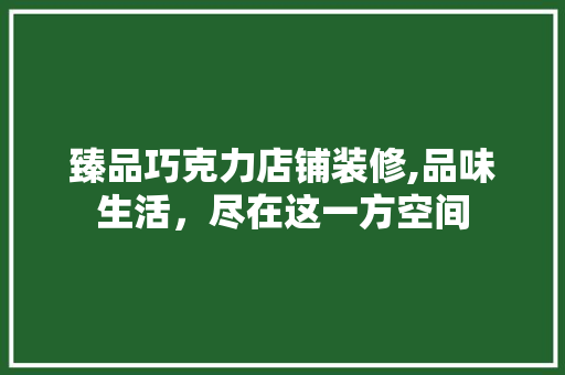 臻品巧克力店铺装修,品味生活，尽在这一方空间
