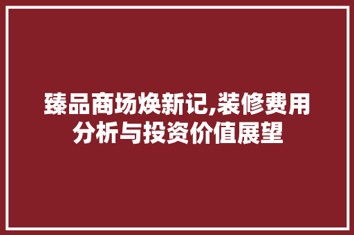 臻品商场焕新记,装修费用分析与投资价值展望