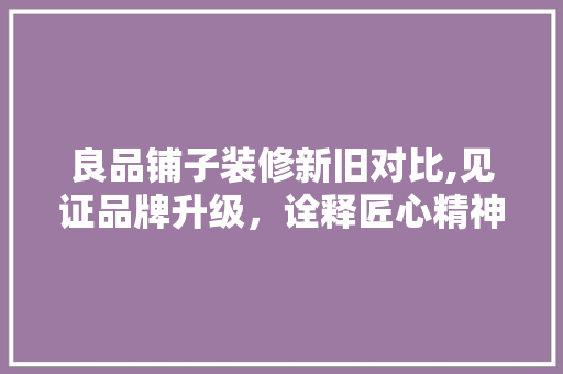 良品铺子装修新旧对比,见证品牌升级，诠释匠心精神