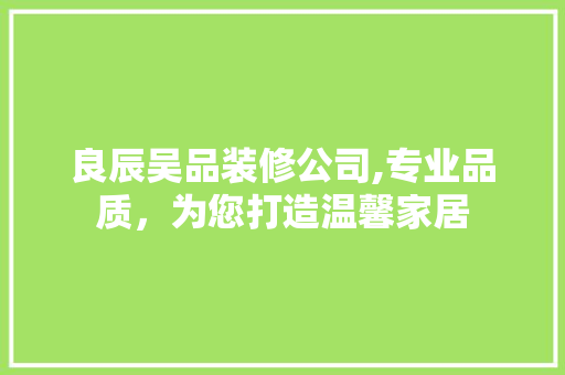 良辰吴品装修公司,专业品质，为您打造温馨家居 地板材料