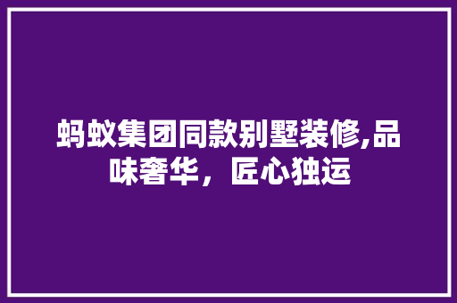 蚂蚁集团同款别墅装修,品味奢华，匠心独运 家居装修