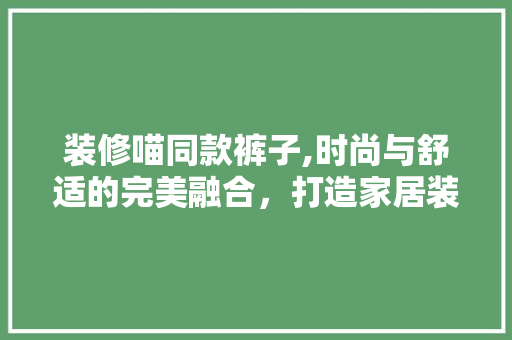 装修喵同款裤子,时尚与舒适的完美融合，打造家居装修新风尚