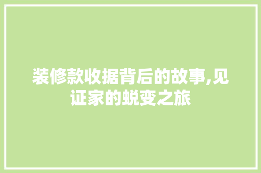 装修款收据背后的故事,见证家的蜕变之旅 中式风格装饰