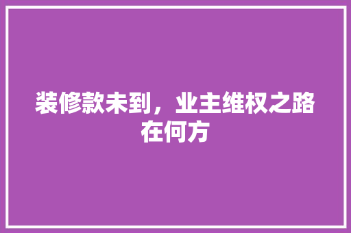 装修款未到，业主维权之路在何方 地板材料