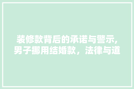 装修款背后的承诺与警示,男子挪用结婚款，法律与道德的双重拷问 软装设计