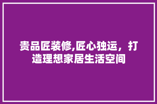 贵品匠装修,匠心独运，打造理想家居生活空间 客厅装修