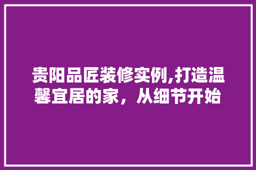 贵阳品匠装修实例,打造温馨宜居的家，从细节开始 软装设计