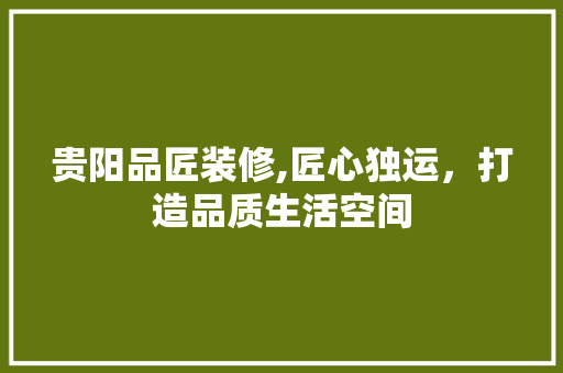 贵阳品匠装修,匠心独运，打造品质生活空间 中式风格装饰