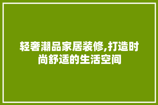 轻奢潮品家居装修,打造时尚舒适的生活空间 卧室装修