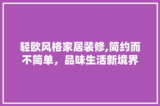轻欧风格家居装修,简约而不简单，品味生活新境界 地板材料